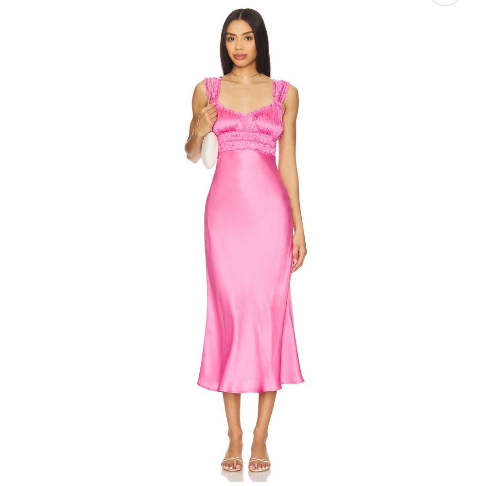 Astr Pink Midi Dress